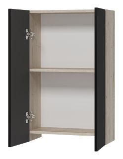 Подвесной шкаф Misty Поло 50см универсальный антрацит/дуб Галифакс белый